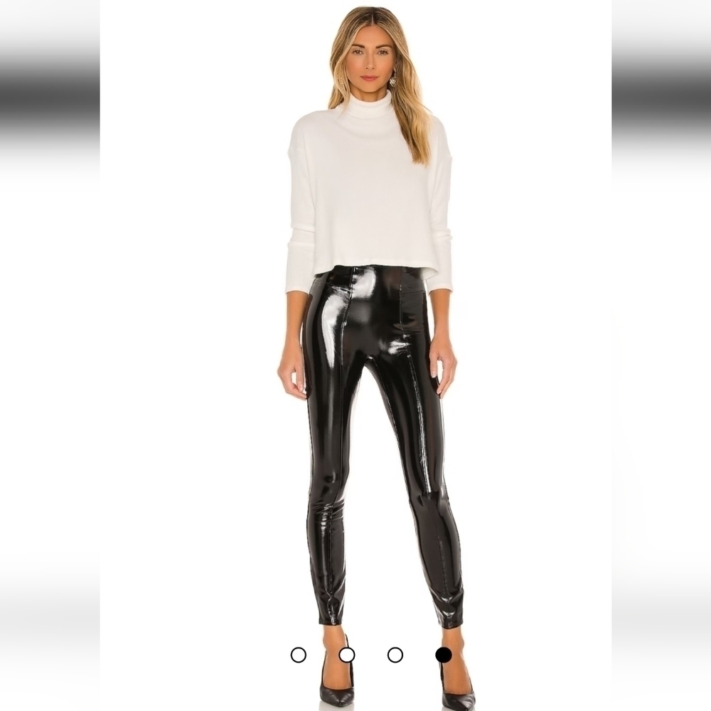 Spanx Patten Leather pants size medium dark Academia Dark Goth Biker